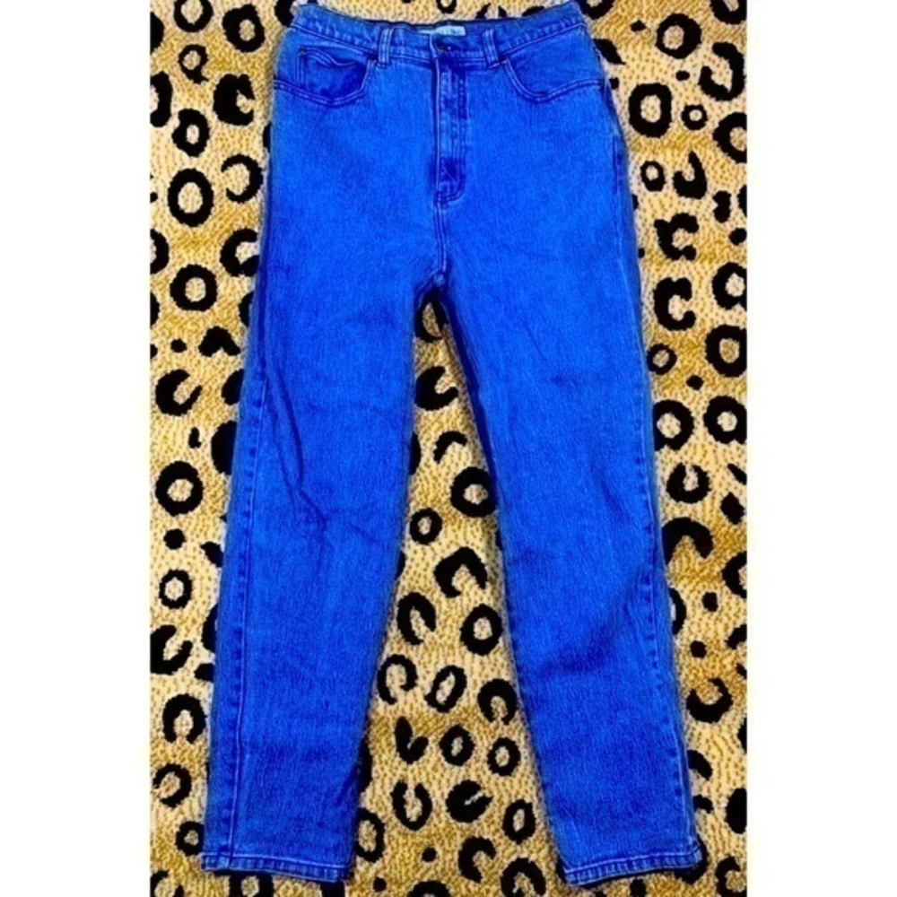 LA Blues Vintage Mom Bright Blue High Rise Jeans